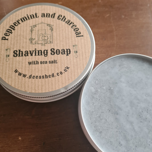 Peppermint and Charcoal Shaving Soap