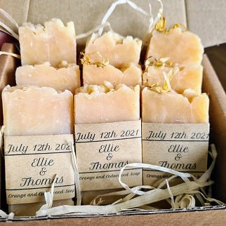 Wedding Favours - Lavender, Rose, Geranium and Patchouli Pink Clay Soap - Dees Shed